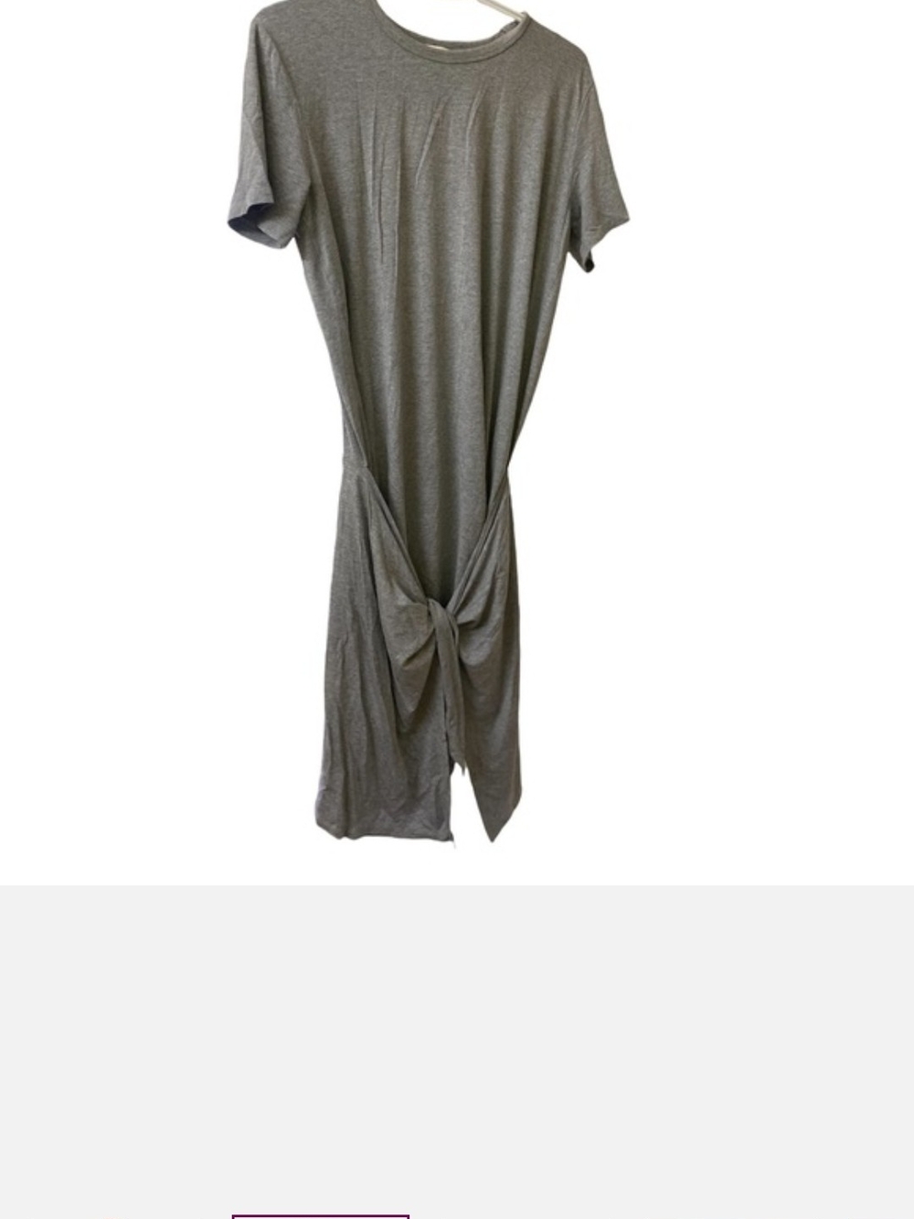 Wilfred Xs Women's Gray Knot-Front Casual T-Shirt Dress